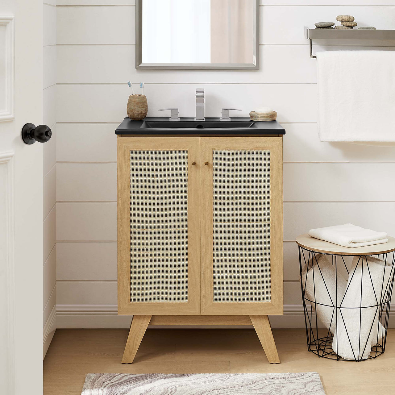 Marra Vanity Unit, Small, Oak & Black