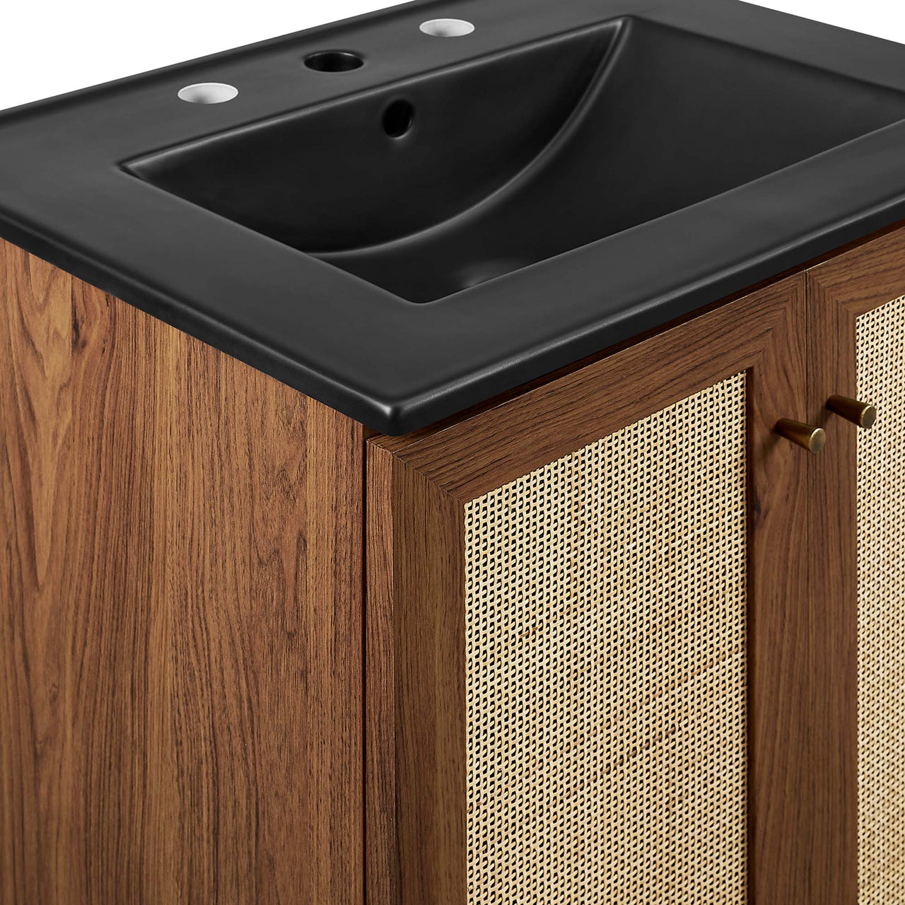 Marra Vanity Unit, Small, Walnut & Black