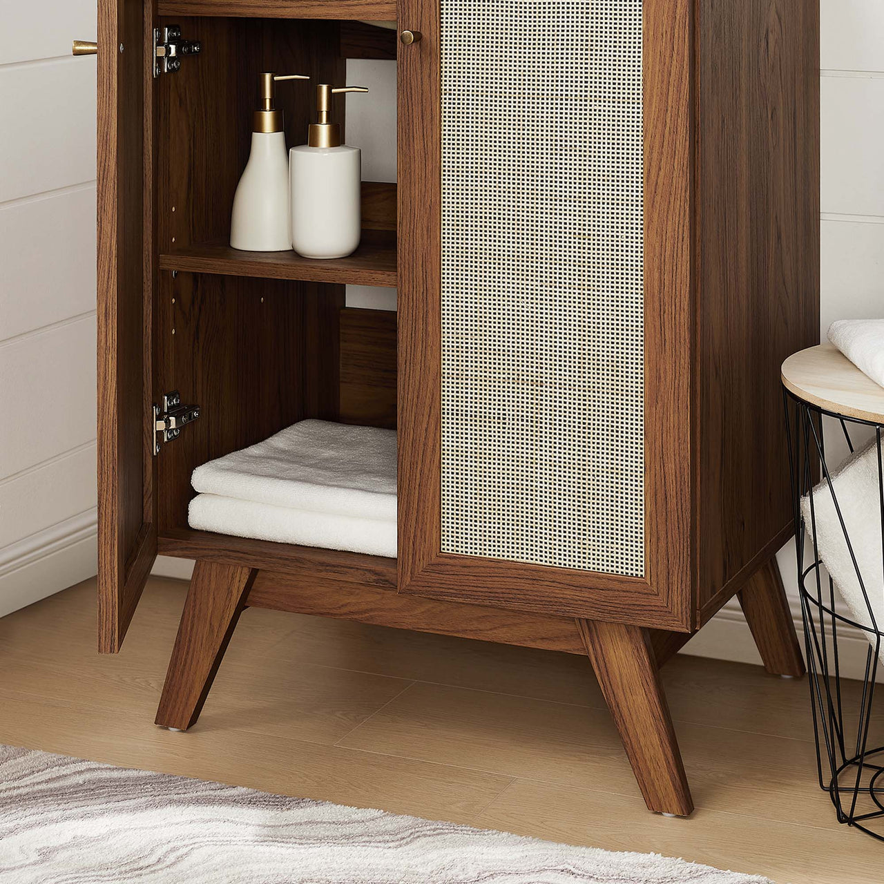 Marra Vanity Unit, Small, Walnut & Black