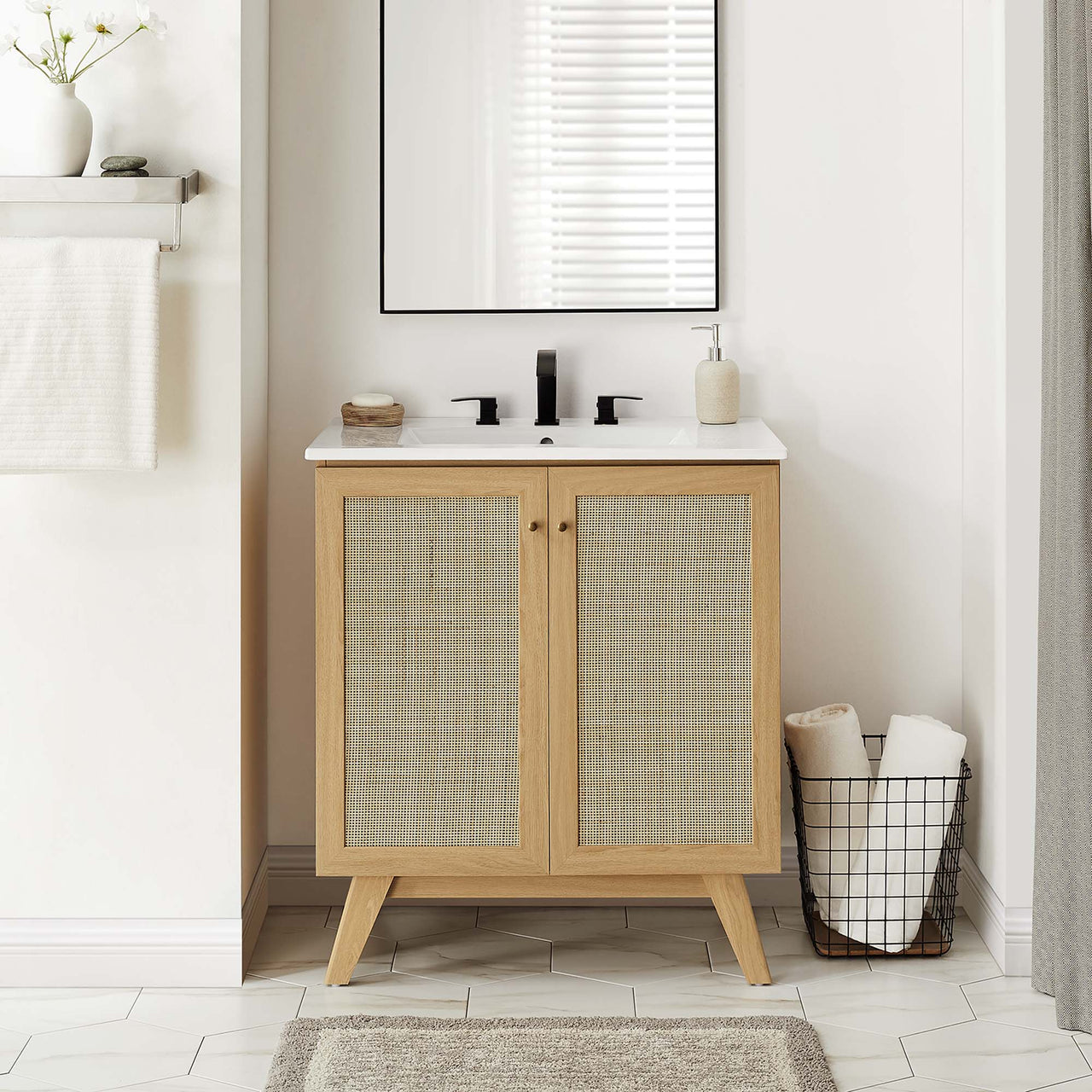 Marra Vanity Unit, Medium, Oak & White