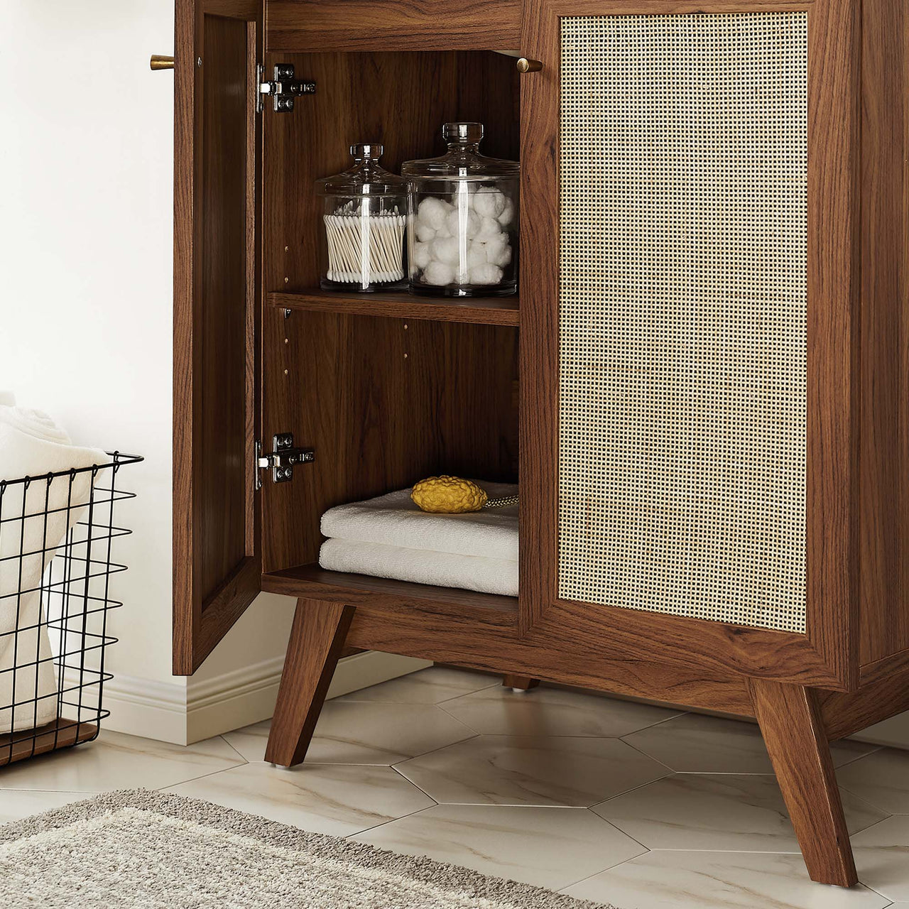 Marra Vanity Unit, Medium, Walnut & White