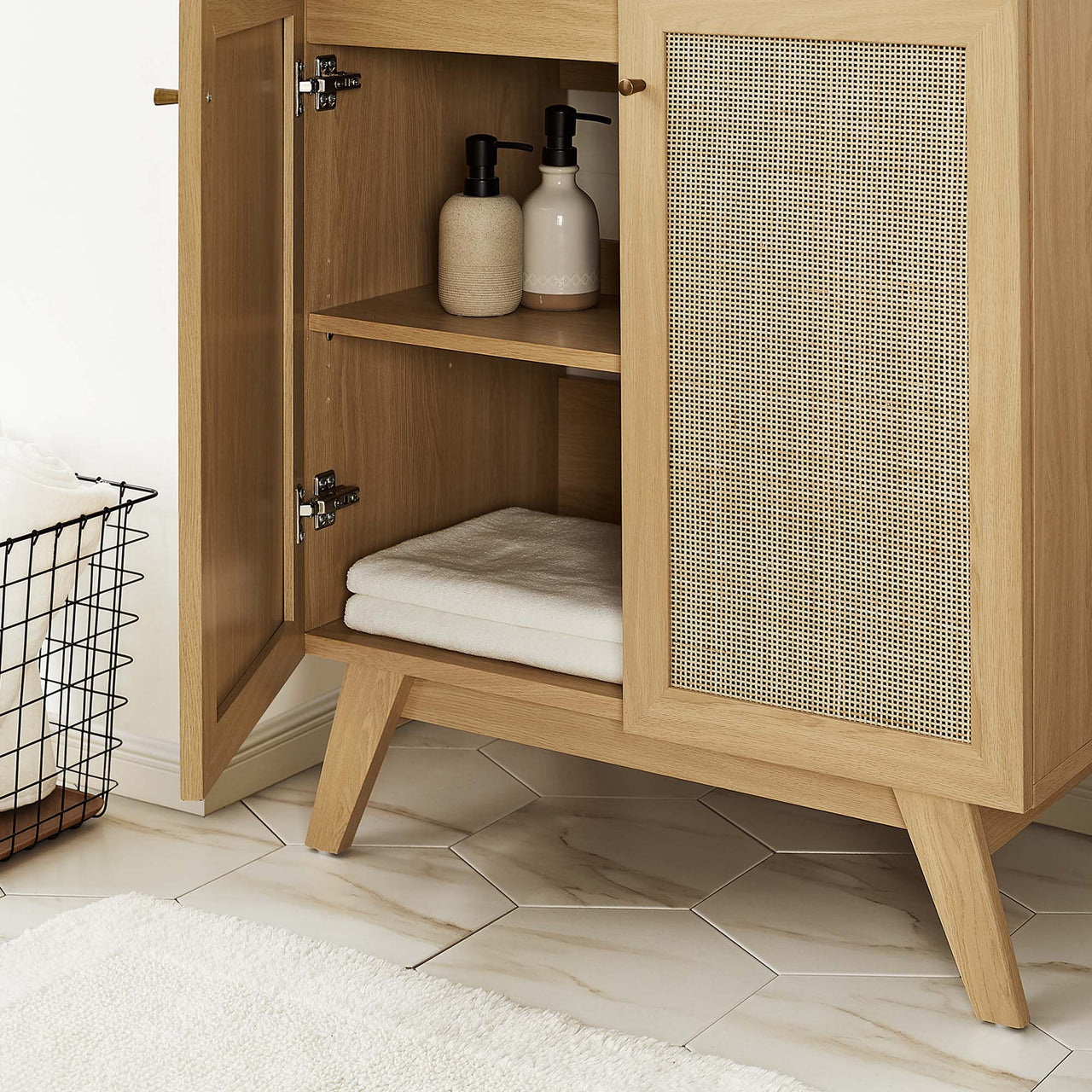 Marra Vanity Unit, Medium, Oak & Black