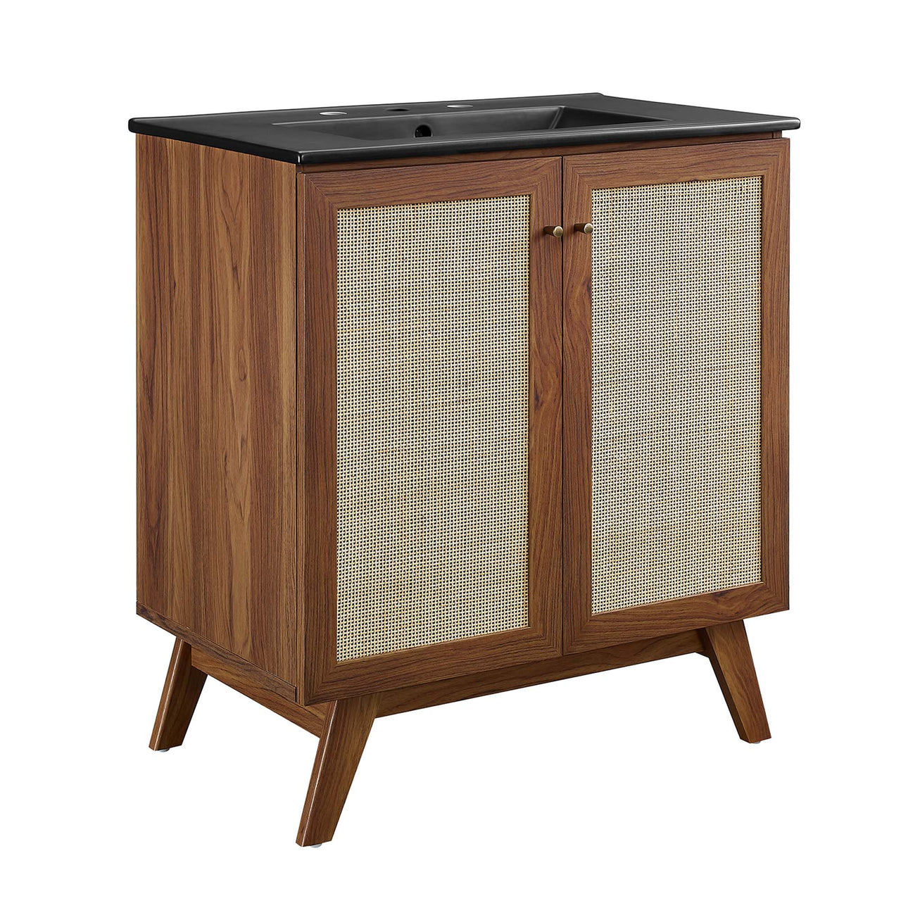 Marra Vanity Unit, Medium, Walnut & Black