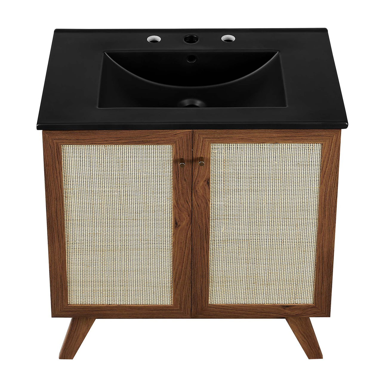 Marra Vanity Unit, Medium, Walnut & Black
