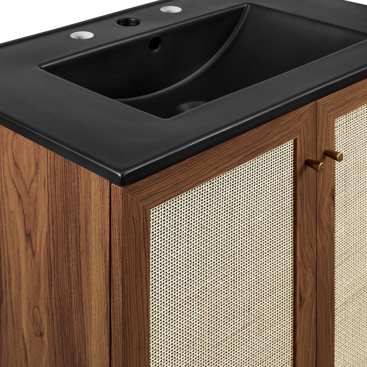 Marra Vanity Unit, Medium, Walnut & Black