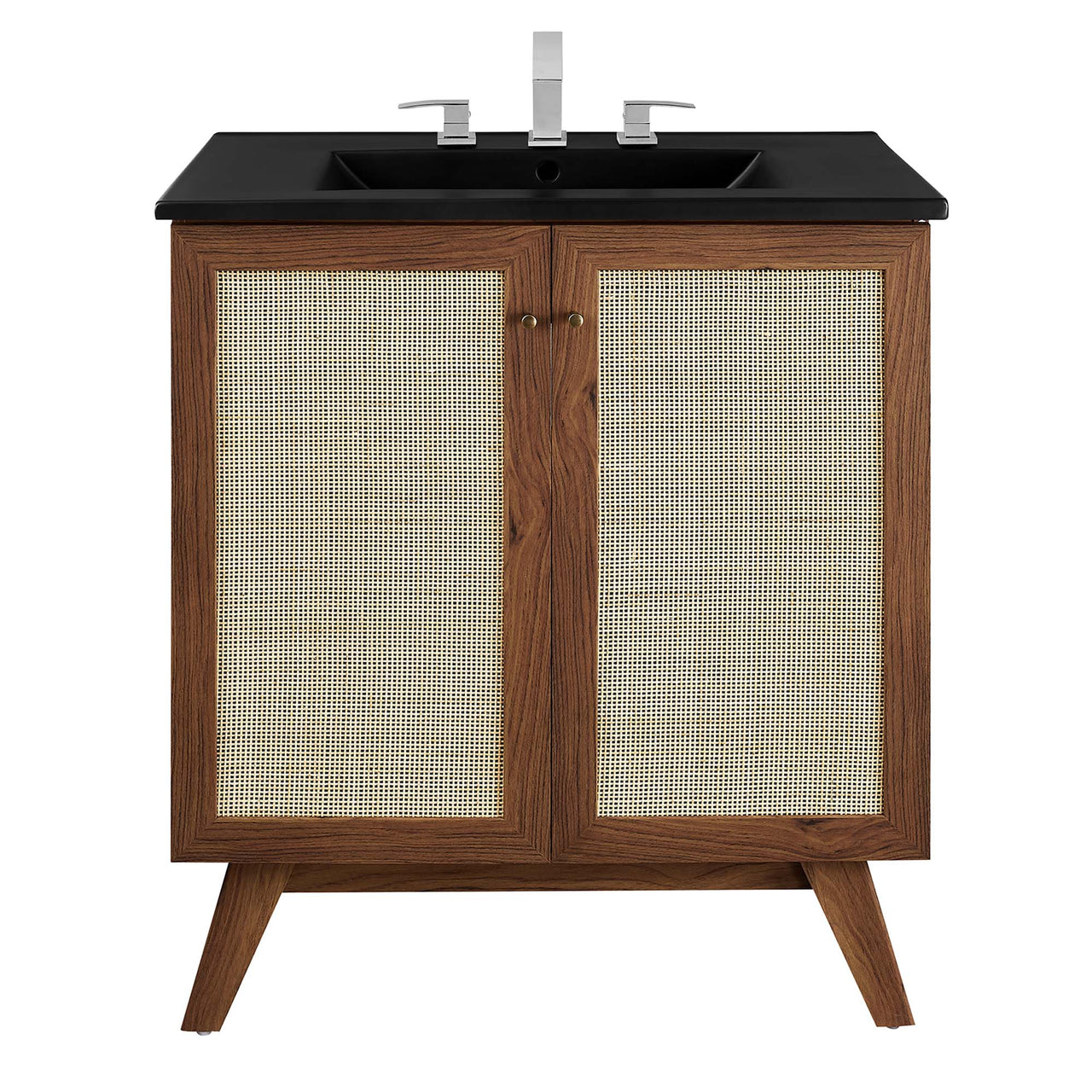 Marra Vanity Unit, Medium, Walnut & Black