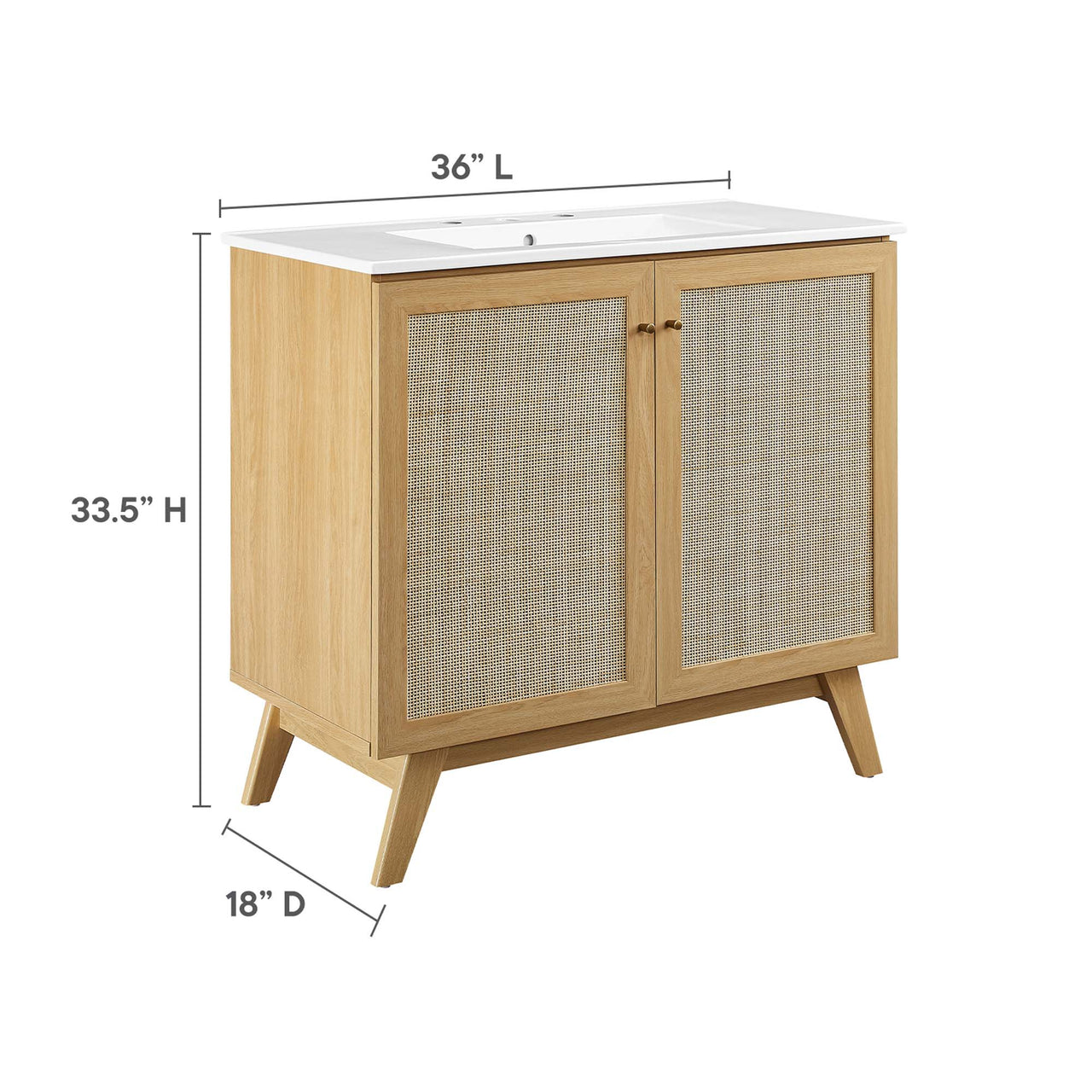 Marra Vanity Unit, Large, Oak & White
