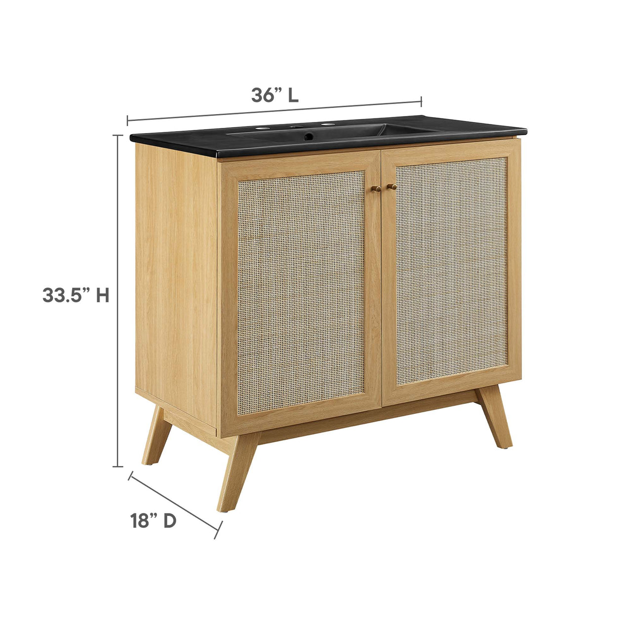 Marra Vanity Unit, Large, Oak & Black