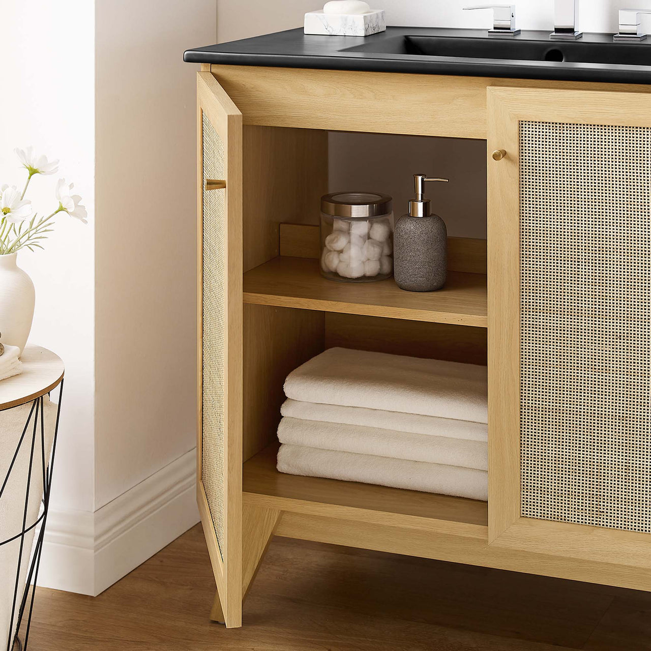 Marra Vanity Unit, Large, Oak & Black