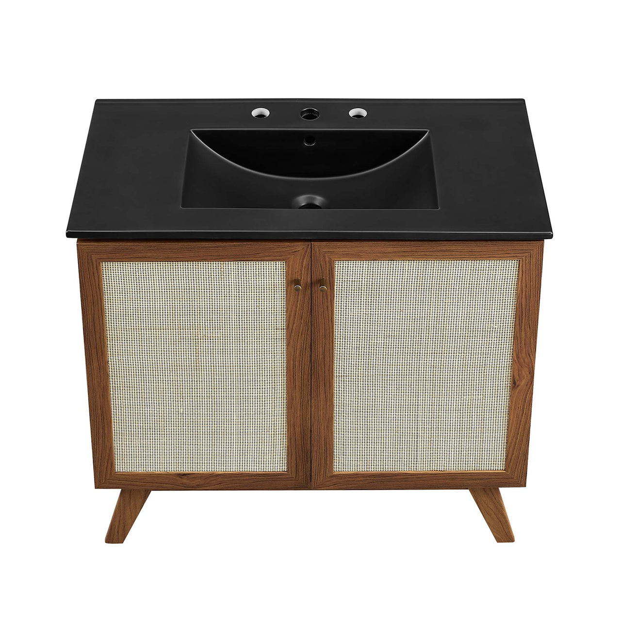 Marra Vanity Unit, Large, Walnut & Black