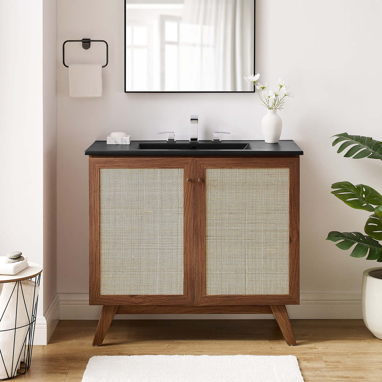 Marra Vanity Unit, Large, Walnut & Black