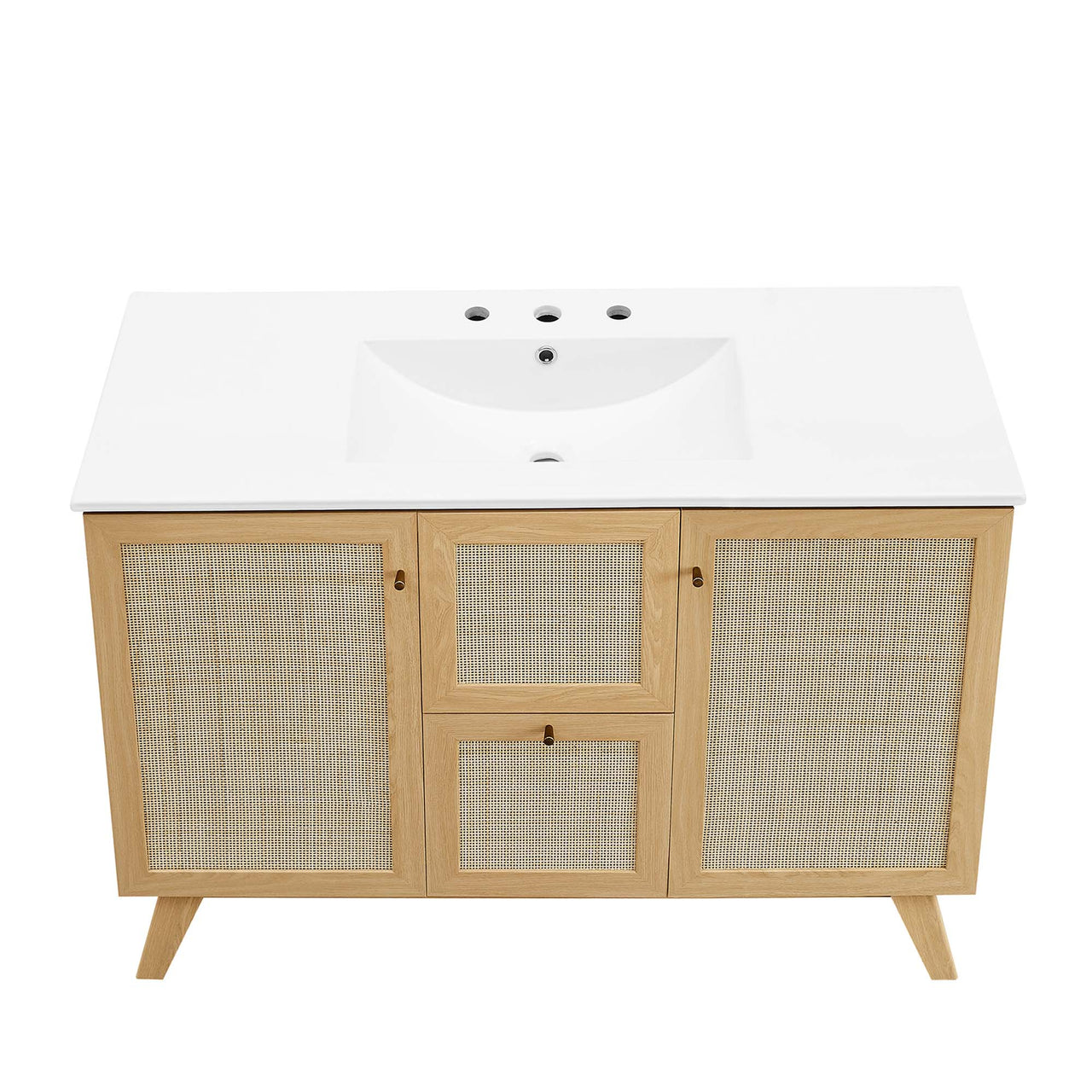 Marra Single Sink Vanity Unit, Extra Large, Oak & White