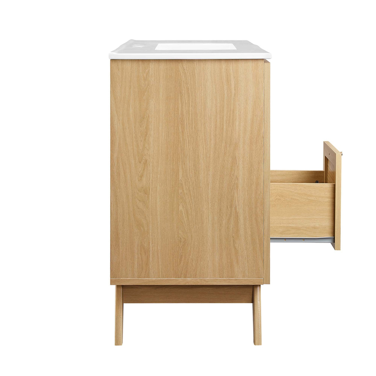 Marra Single Sink Vanity Unit, Extra Large, Oak & White