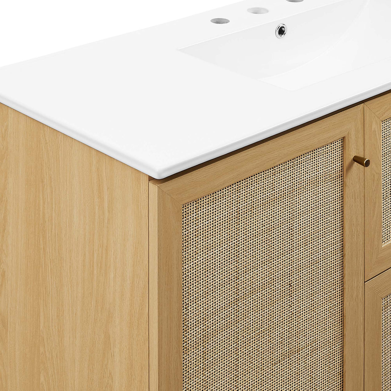 Marra Single Sink Vanity Unit, Extra Large, Oak & White