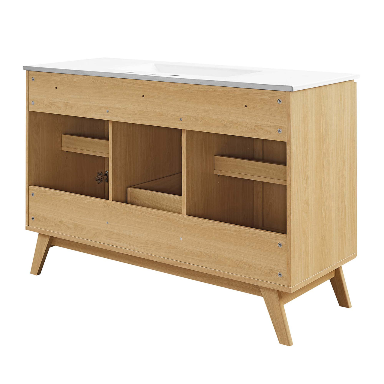 Marra Single Sink Vanity Unit, Extra Large, Oak & White