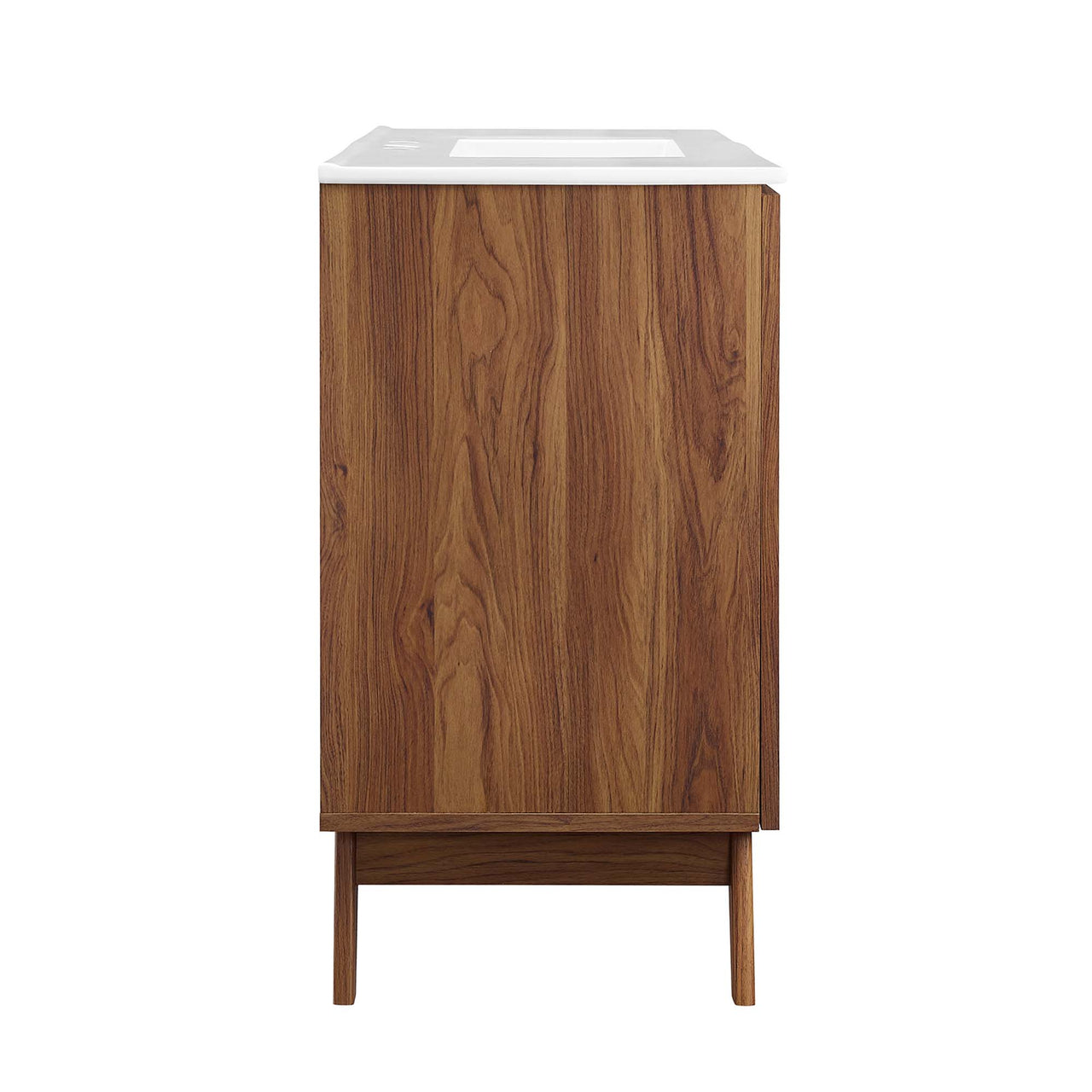 Marra Single Sink Vanity Unit, Extra Large, Walnut & White