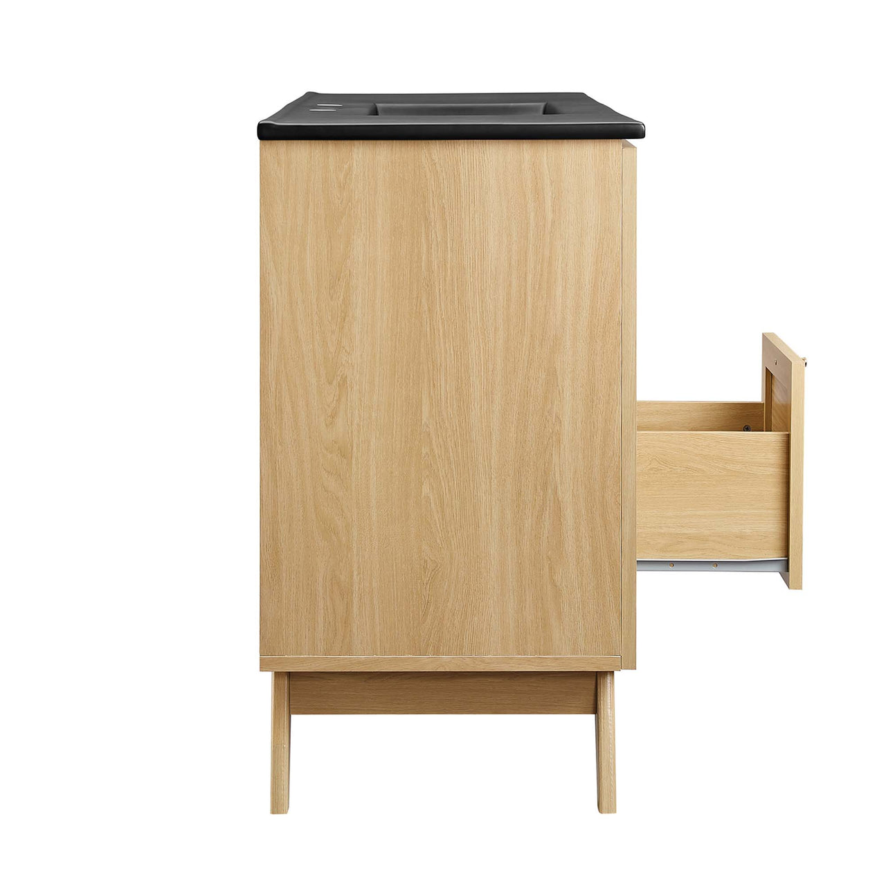 Marra Single Sink Vanity Unit, Extra Large, Oak & Black