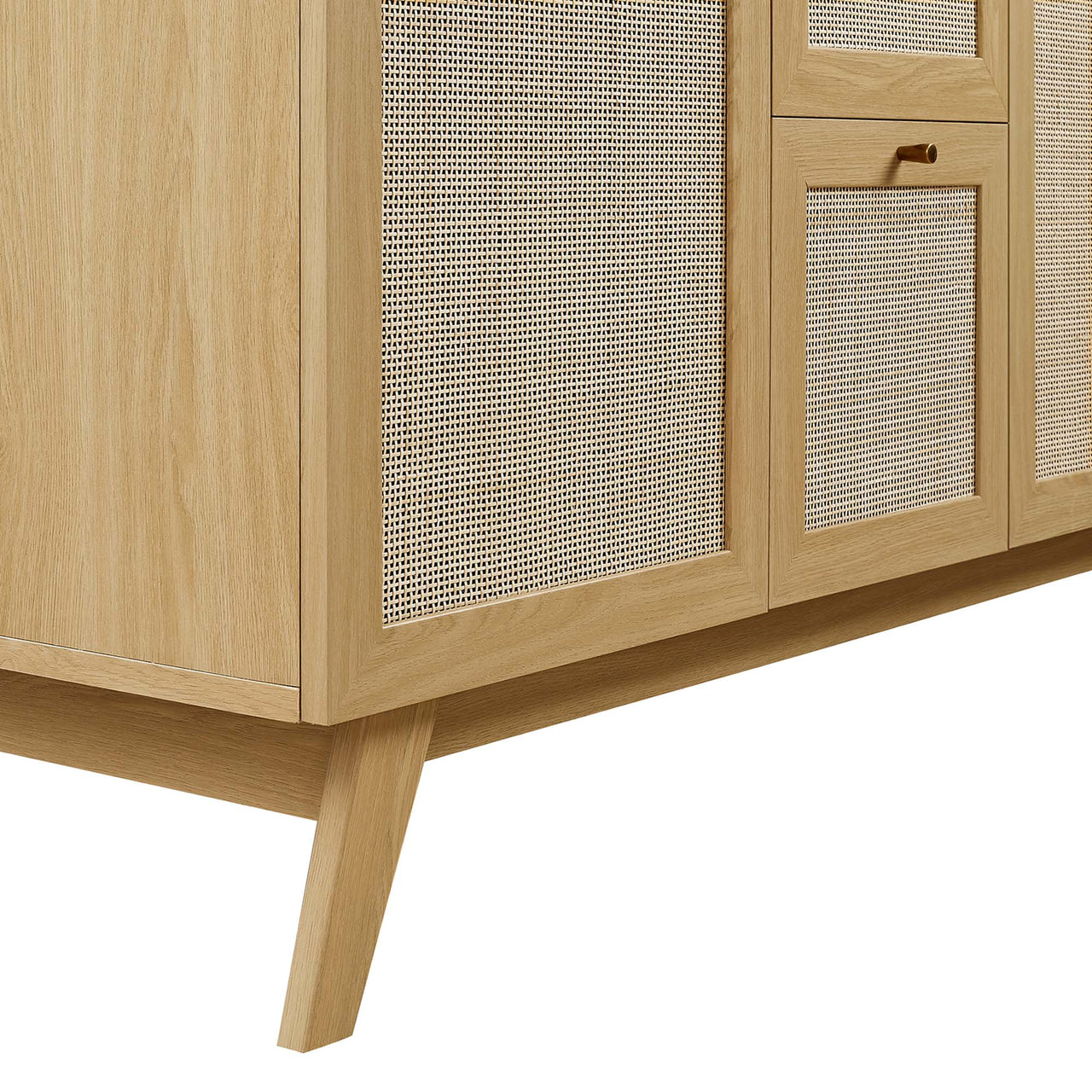 Marra Single Sink Vanity Unit, Extra Large, Oak & Black