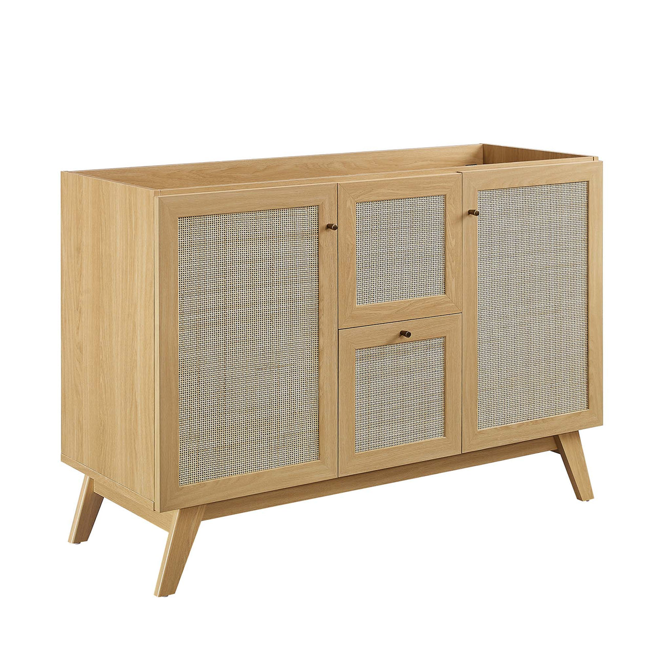 Marra Single Sink Vanity Unit, Extra Large, Oak & Black