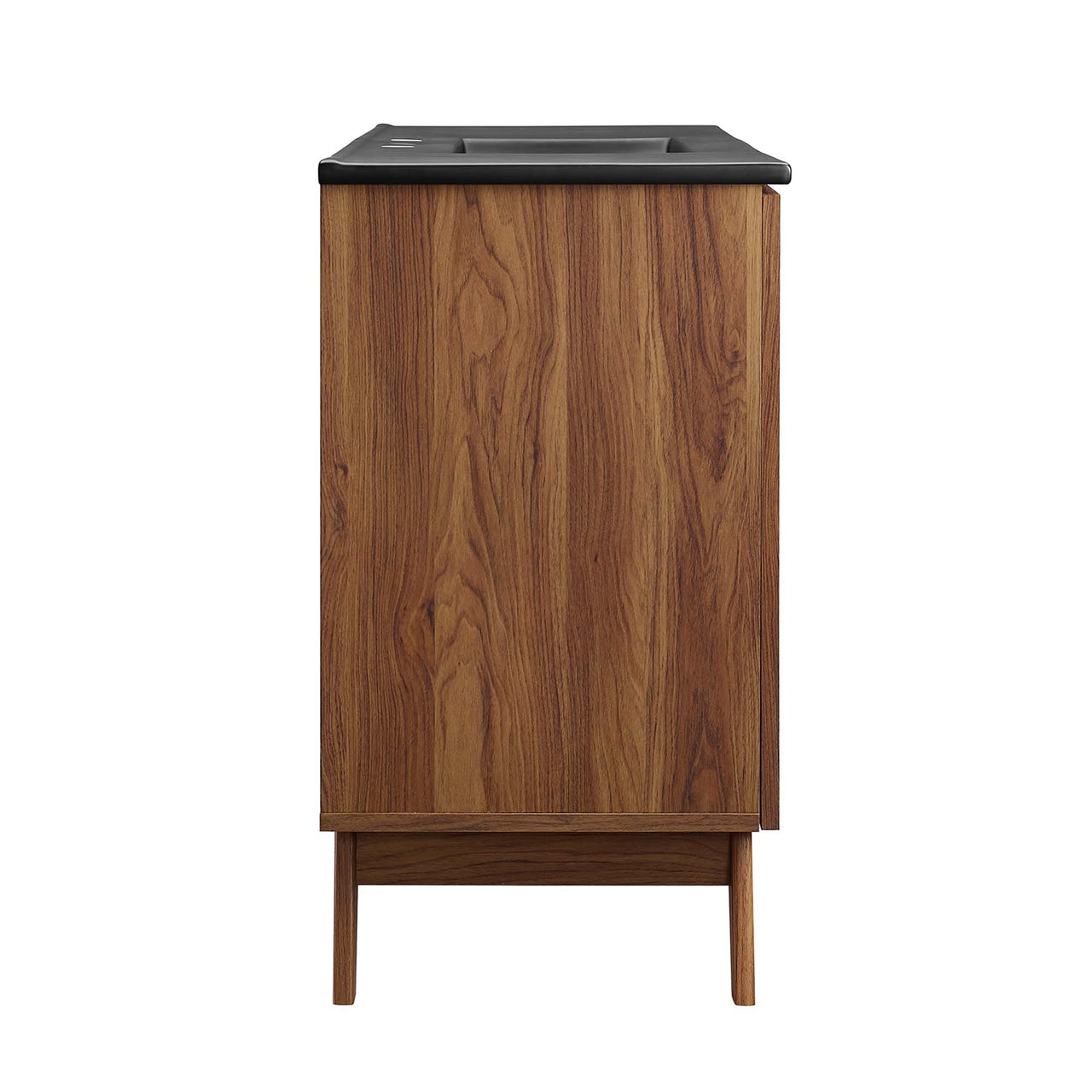 Marra Single Sink Vanity Unit, Extra Large, Walnut & Black