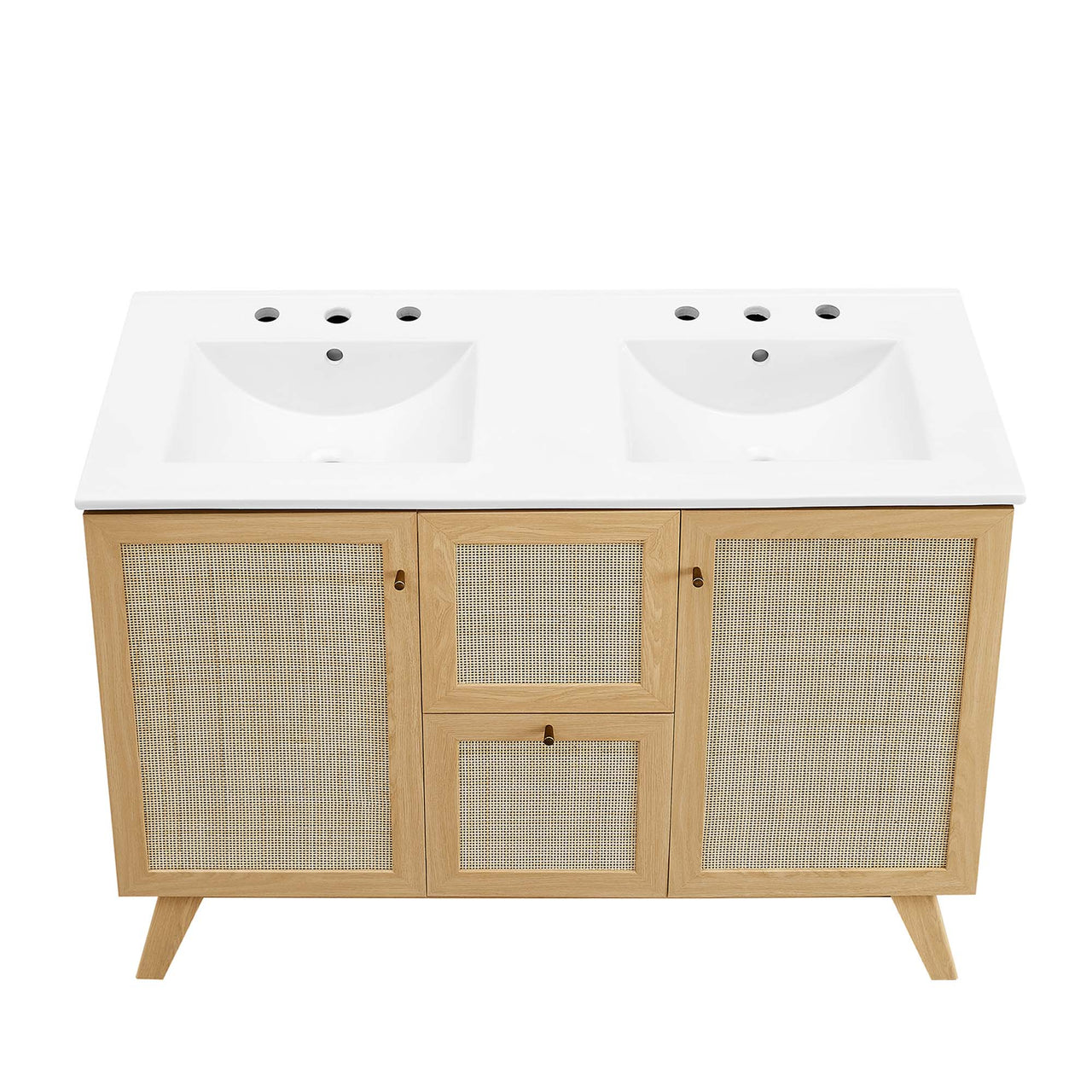Marra Double Sink Vanity Unit, Extra Large, Oak & White