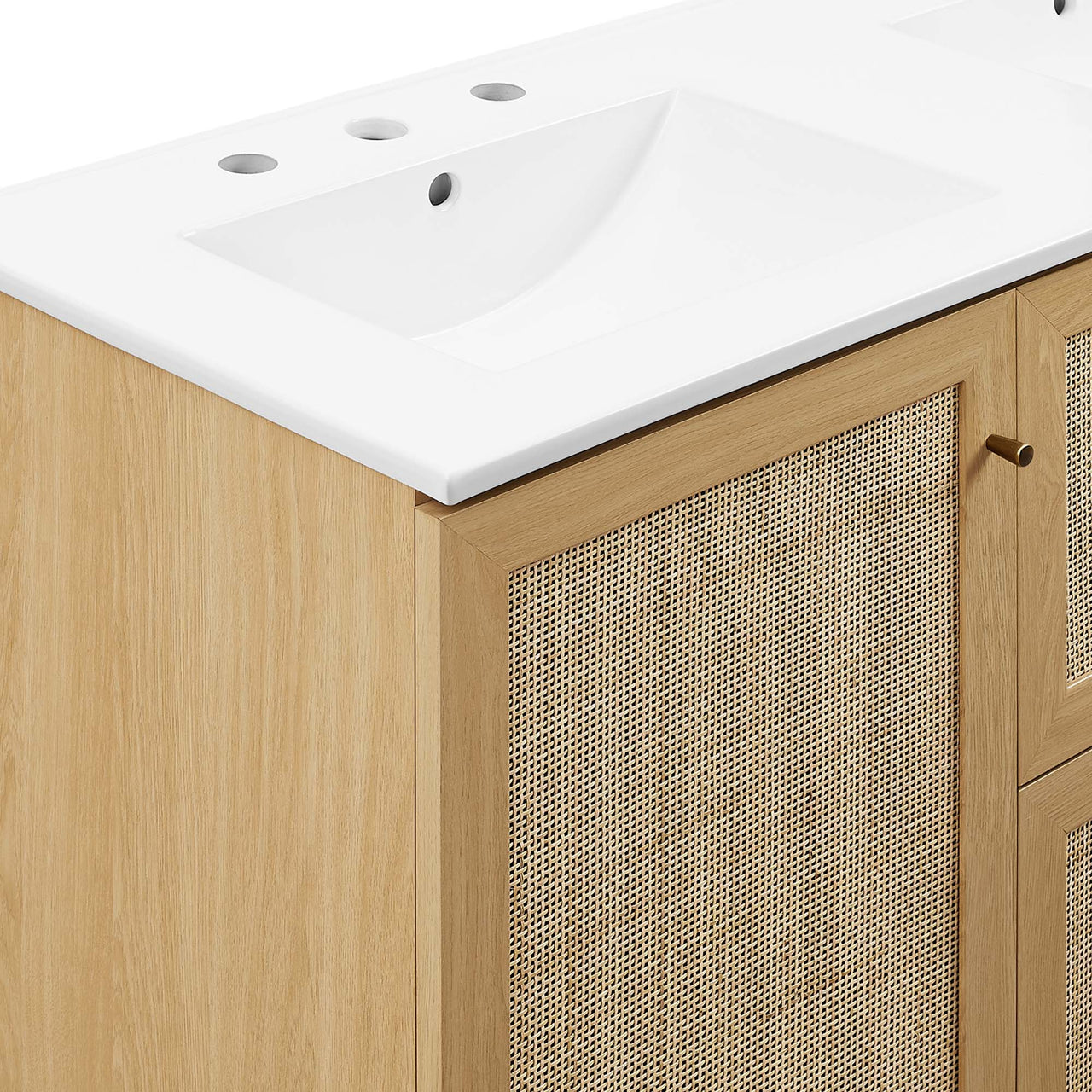 Marra Double Sink Vanity Unit, Extra Large, Oak & White