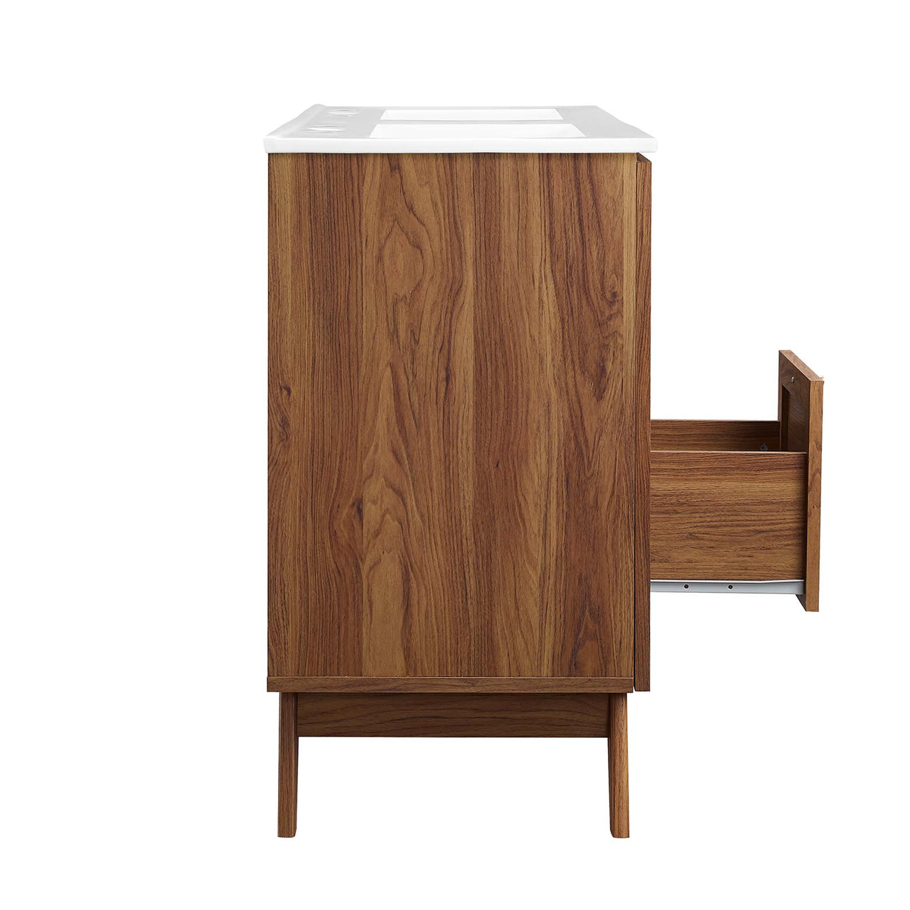 Marra Double Sink Vanity Unit, Extra Large, Walnut & White