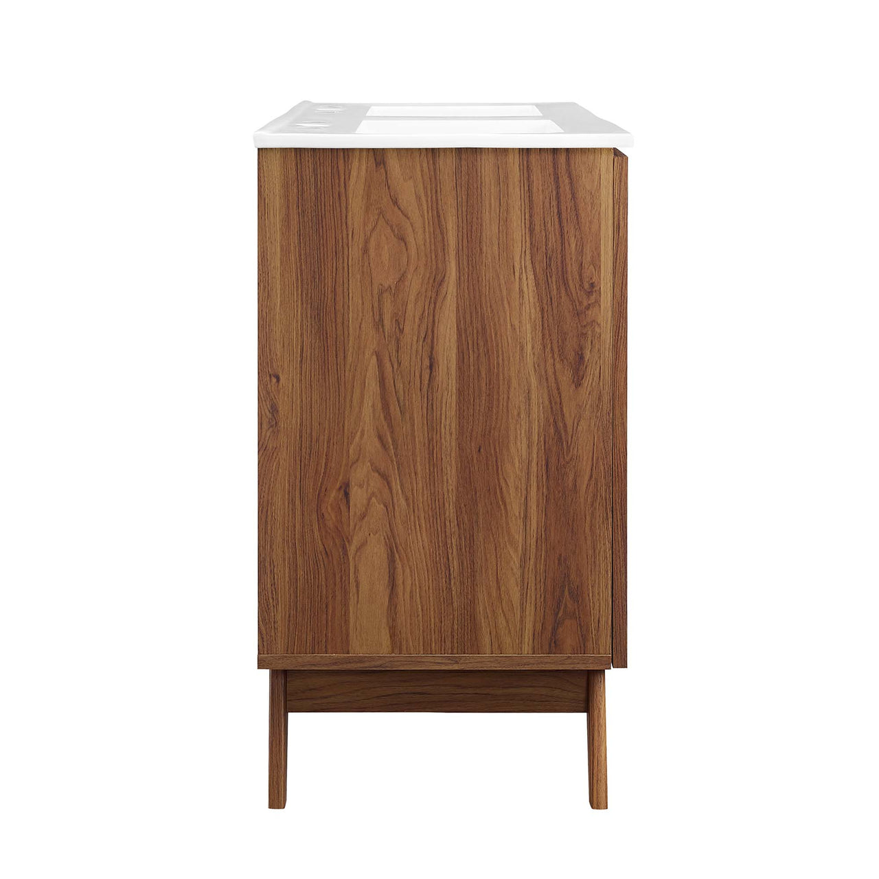 Marra Double Sink Vanity Unit, Extra Large, Walnut & White