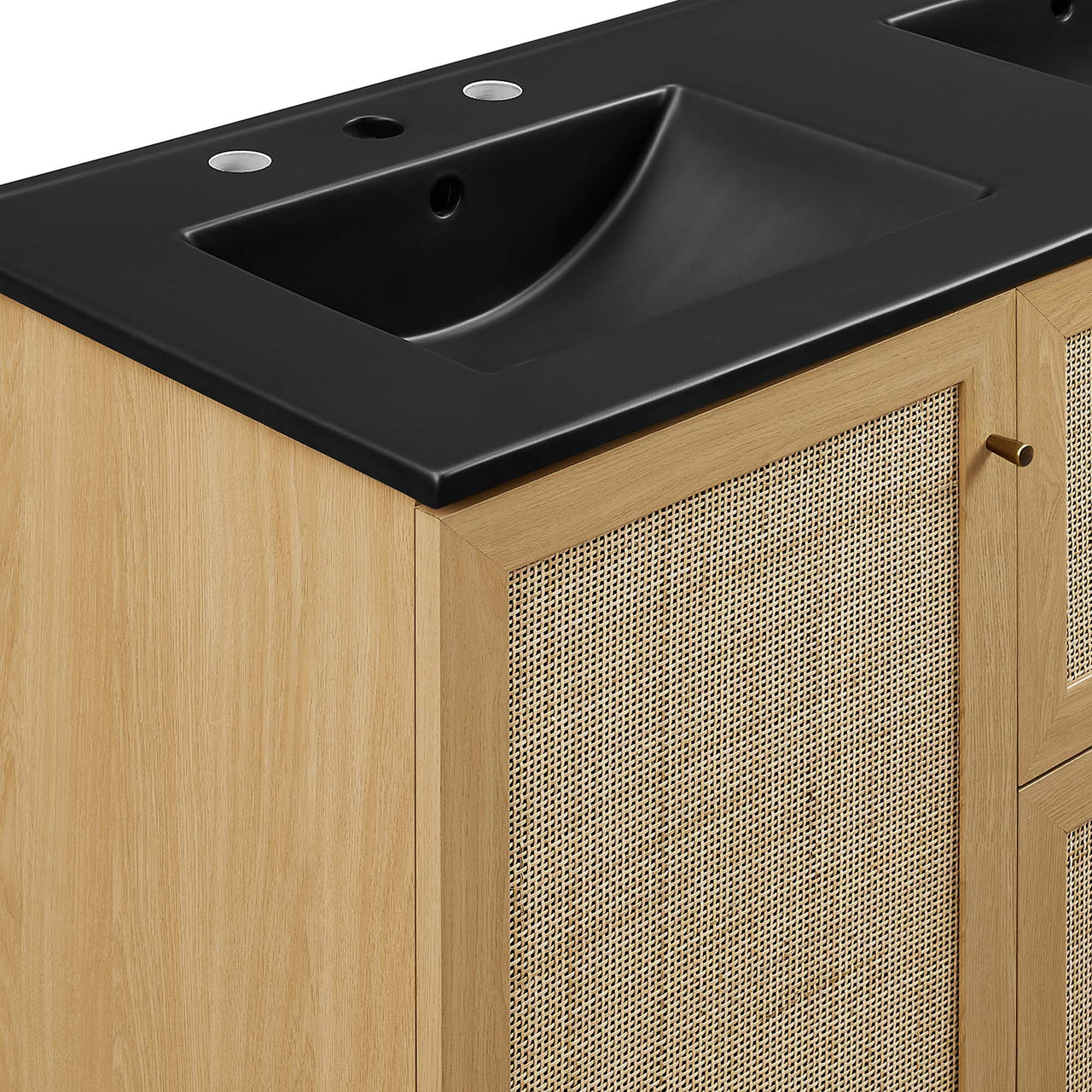 Marra Double Sink Vanity Unit, Extra Large, Oak & Black
