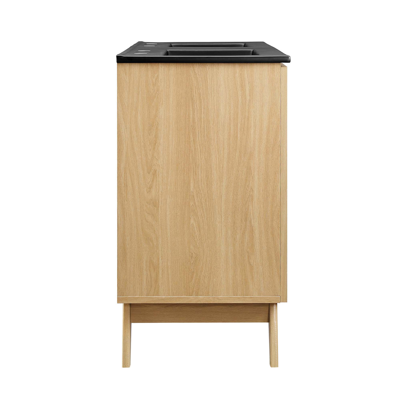 Marra Double Sink Vanity Unit, Extra Large, Oak & Black