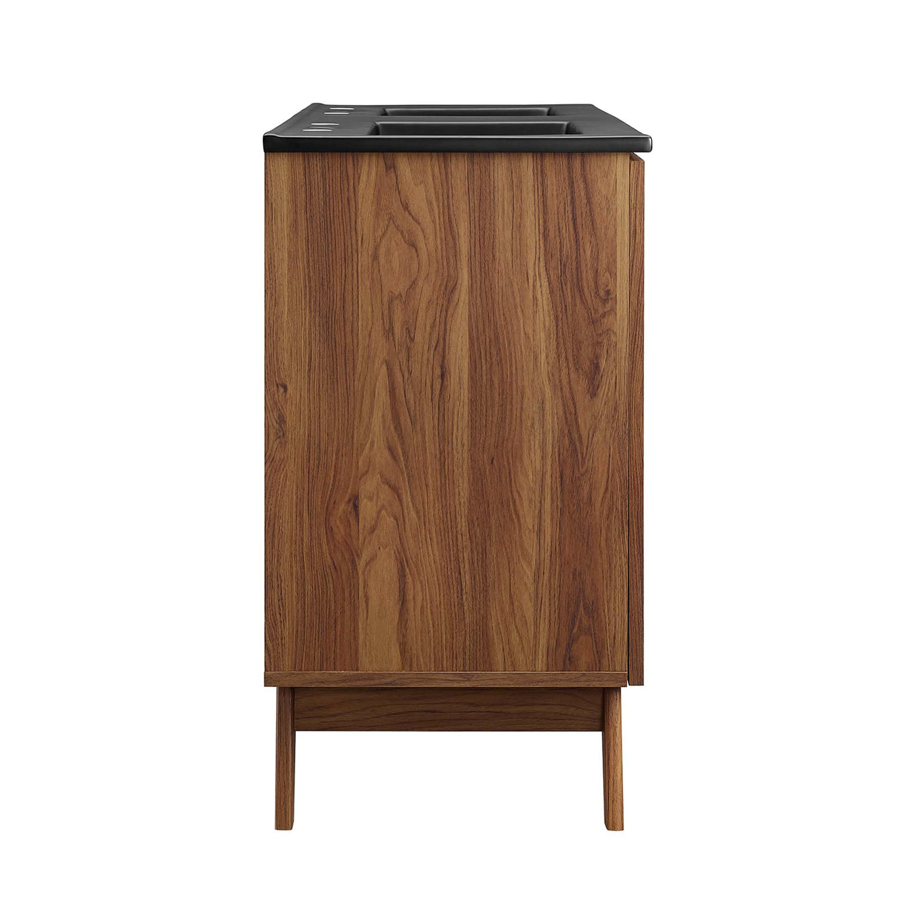 Marra Double Sink Vanity Unit, Extra Large, Walnut & Black