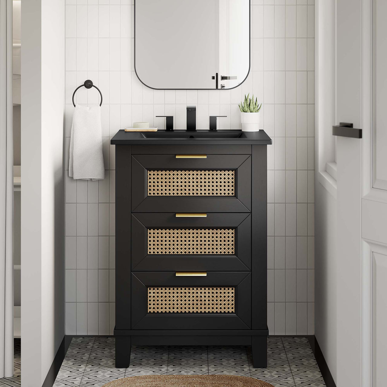 Mahoni Vanity Unit, Small, Black