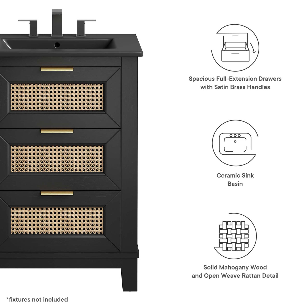 Mahoni Vanity Unit, Small, Black
