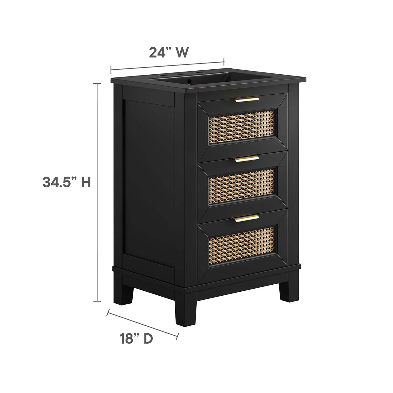 Mahoni Vanity Unit, Small, Black