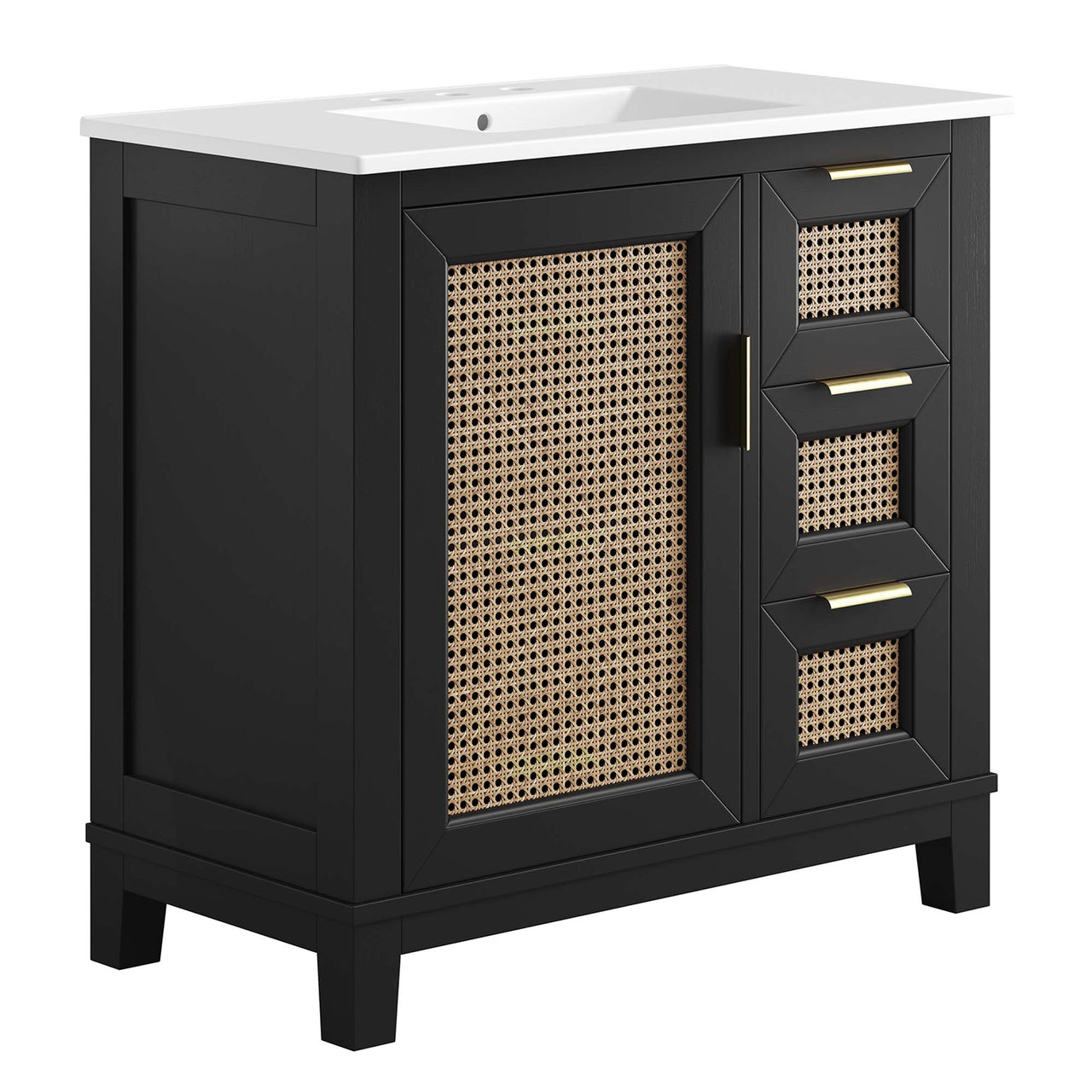 Mahoni Vanity Unit, Large, Black & White