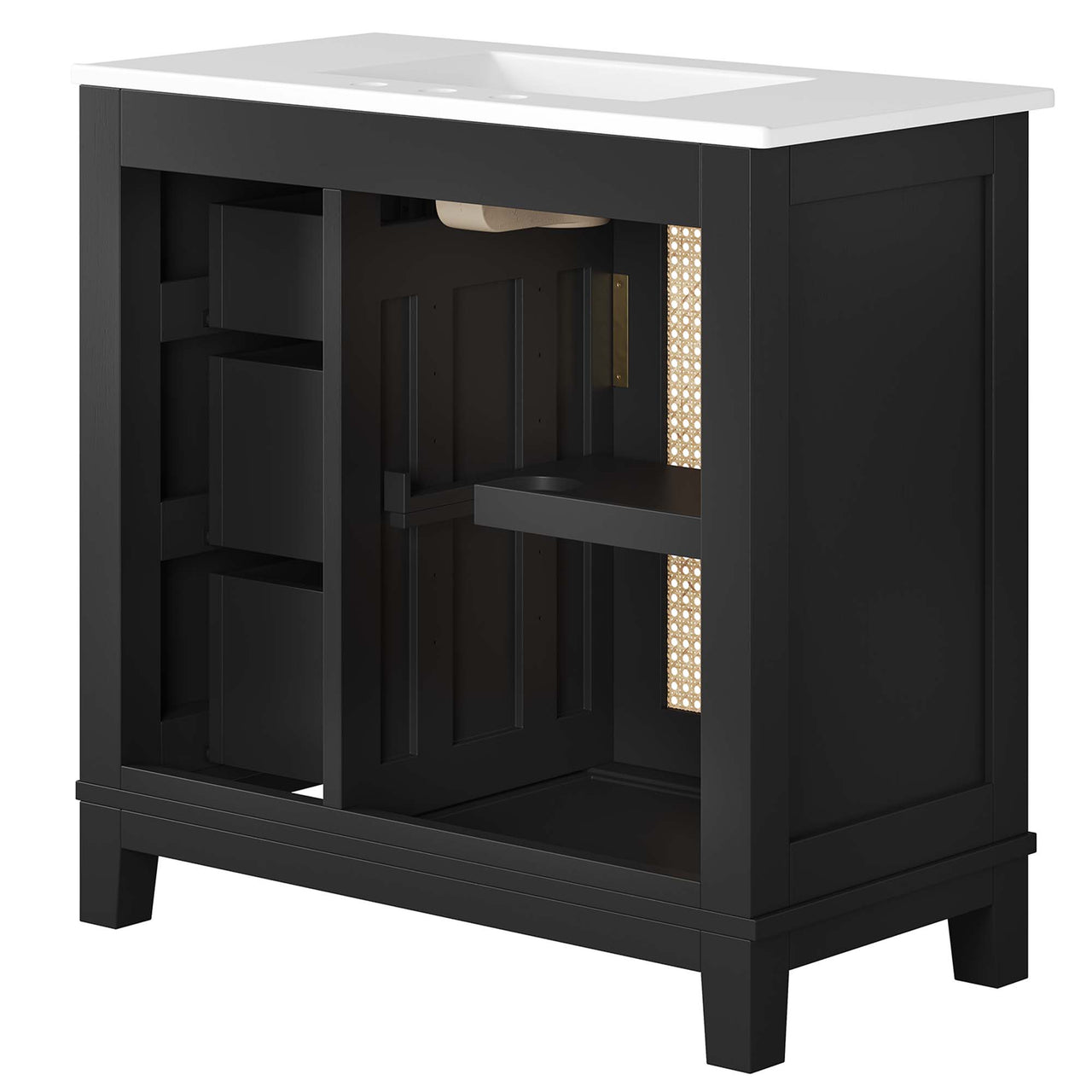 Mahoni Vanity Unit, Large, Black & White