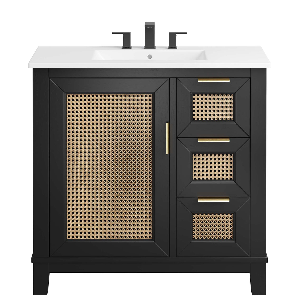 Mahoni Vanity Unit, Large, Black & White
