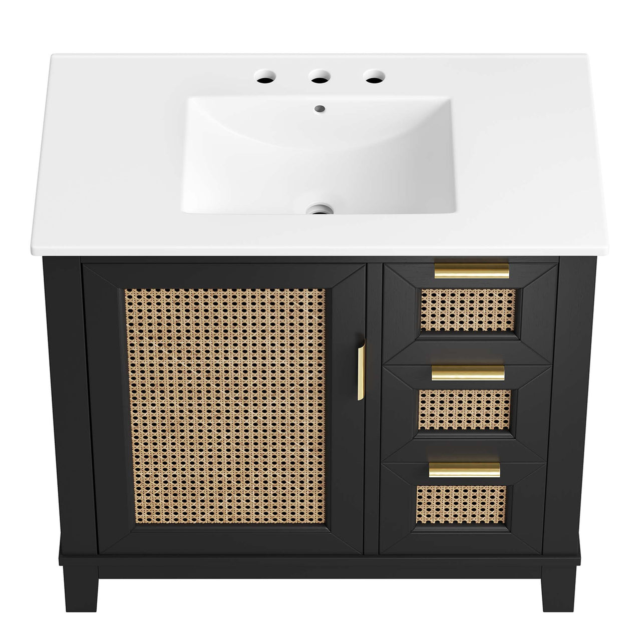 Mahoni Vanity Unit, Large, Black & White