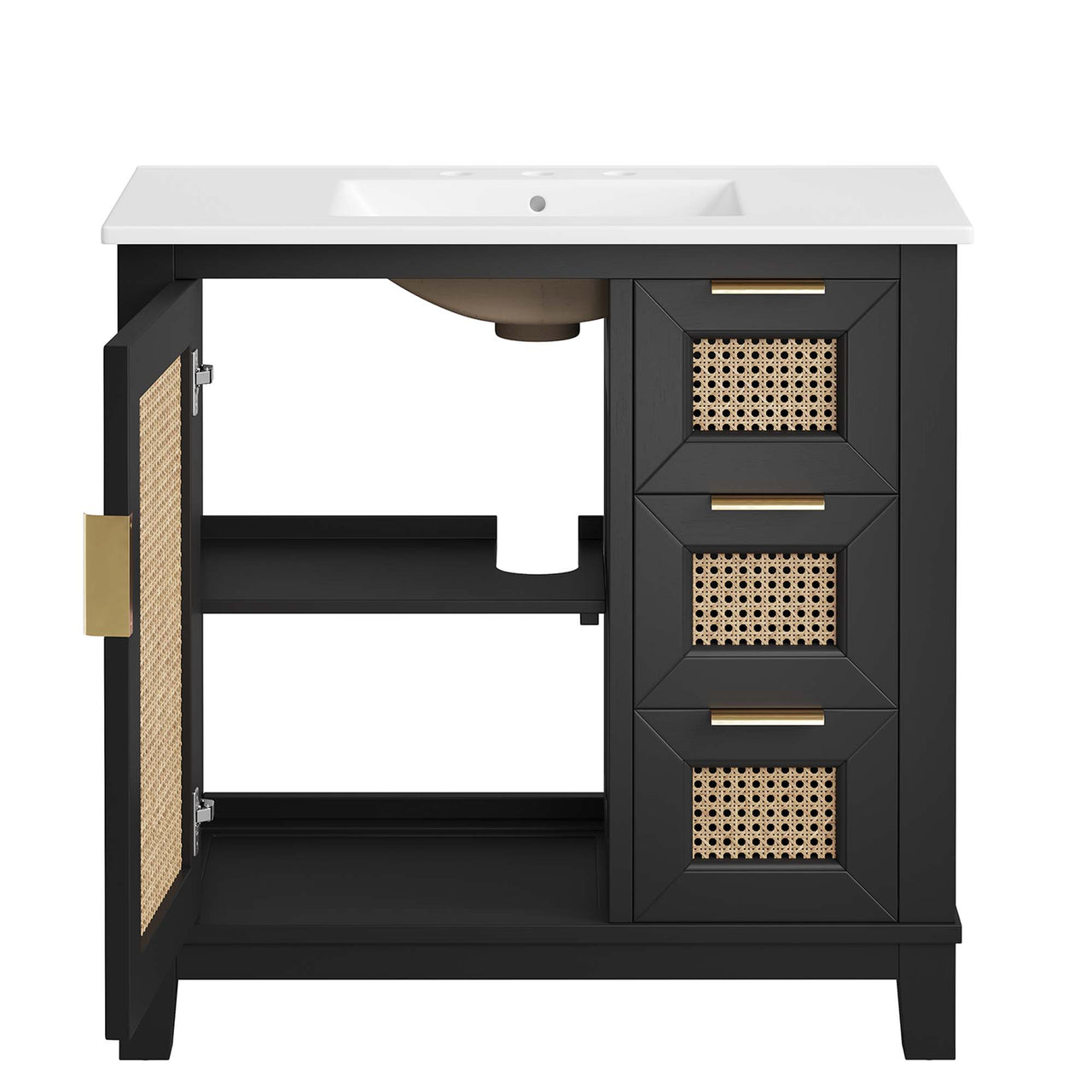 Mahoni Vanity Unit, Large, Black & White