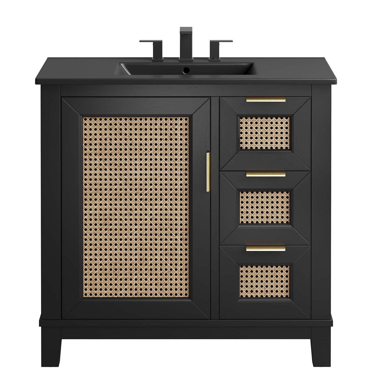 Mahoni Vanity Unit, Large, Black