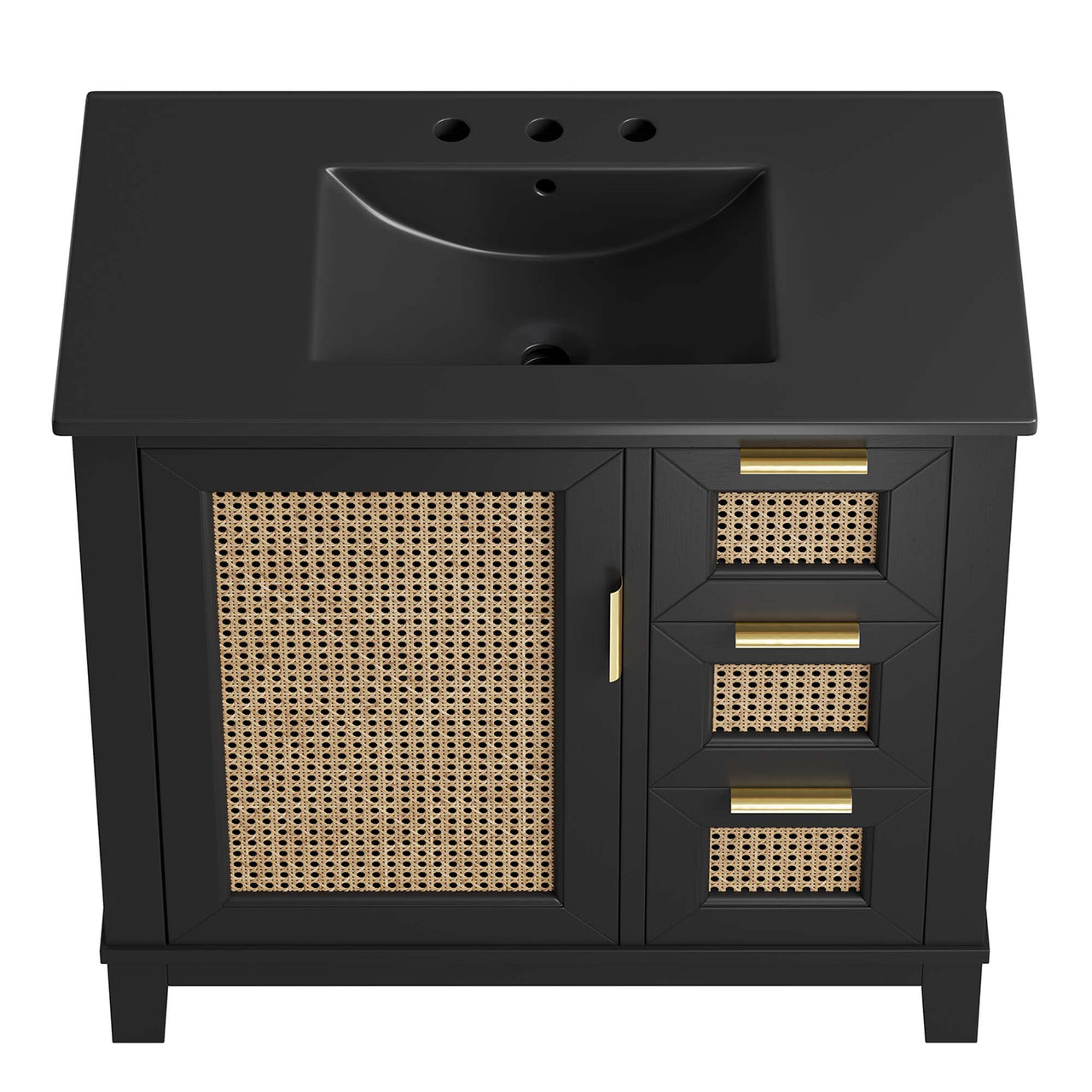 Mahoni Vanity Unit, Large, Black