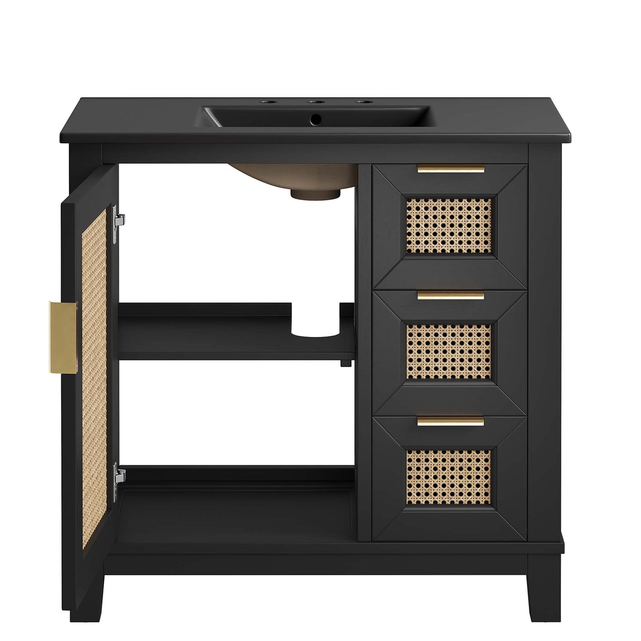 Mahoni Vanity Unit, Large, Black