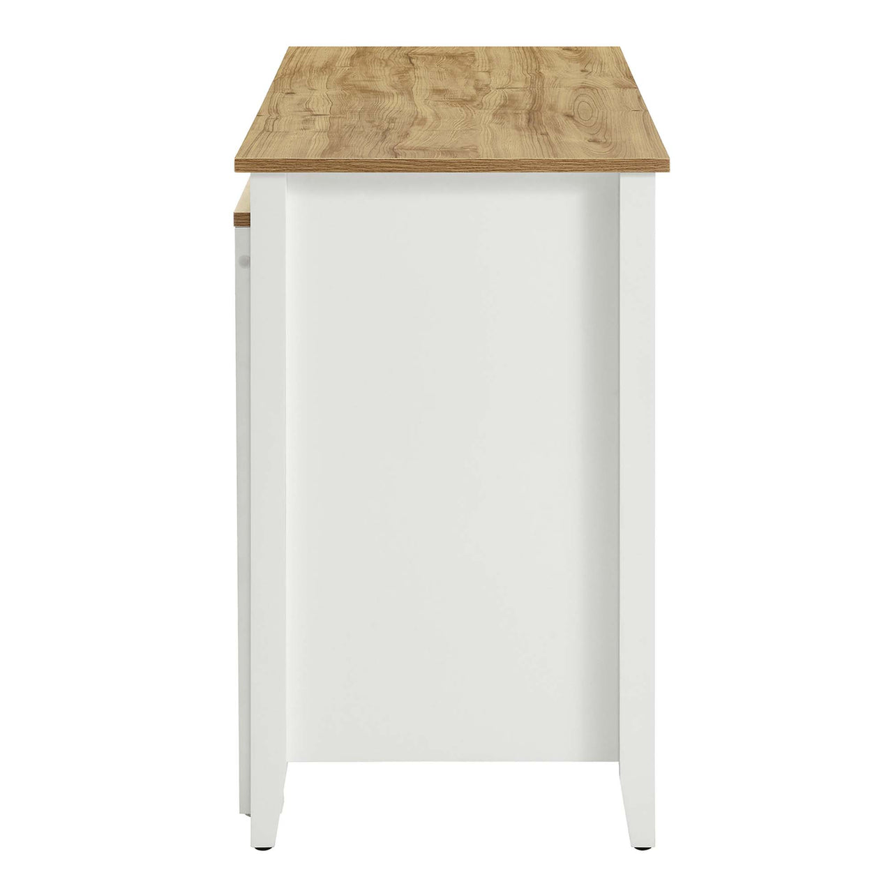 Sovari Kitchen Island, Natural Wood & White
