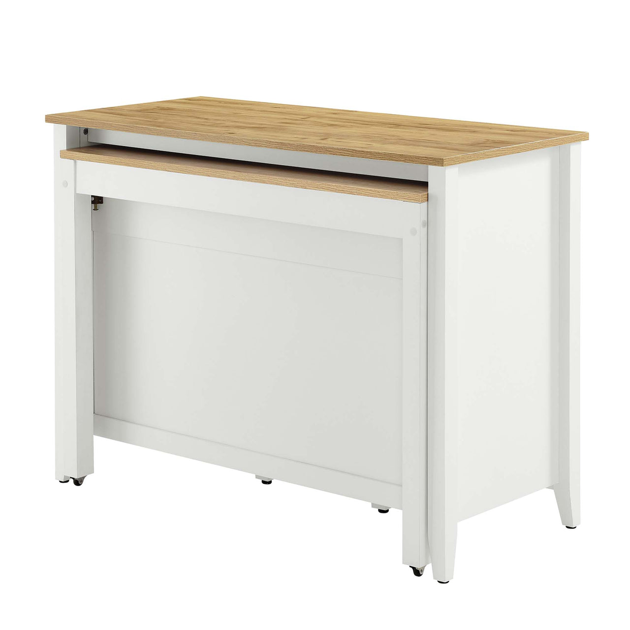 Sovari Kitchen Island, Natural Wood & White