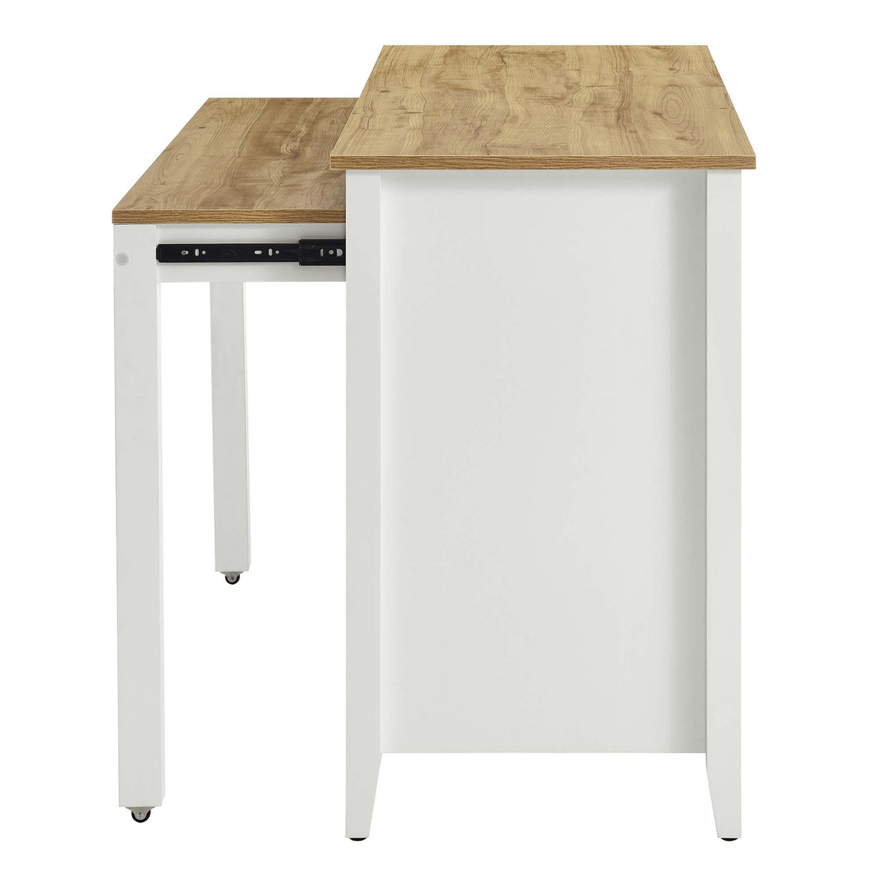 Sovari Kitchen Island, Natural Wood & White