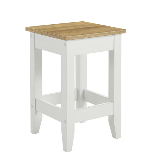 Solvane Kitchen Stool, Natural Wood & White