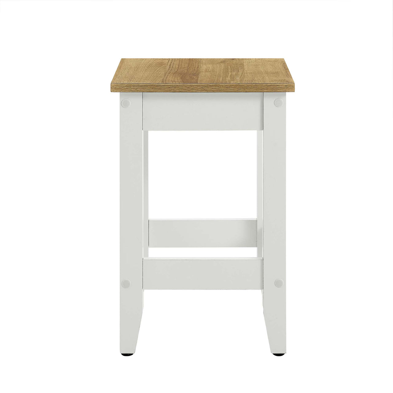 Solvane Kitchen Stool, Natural Wood & White