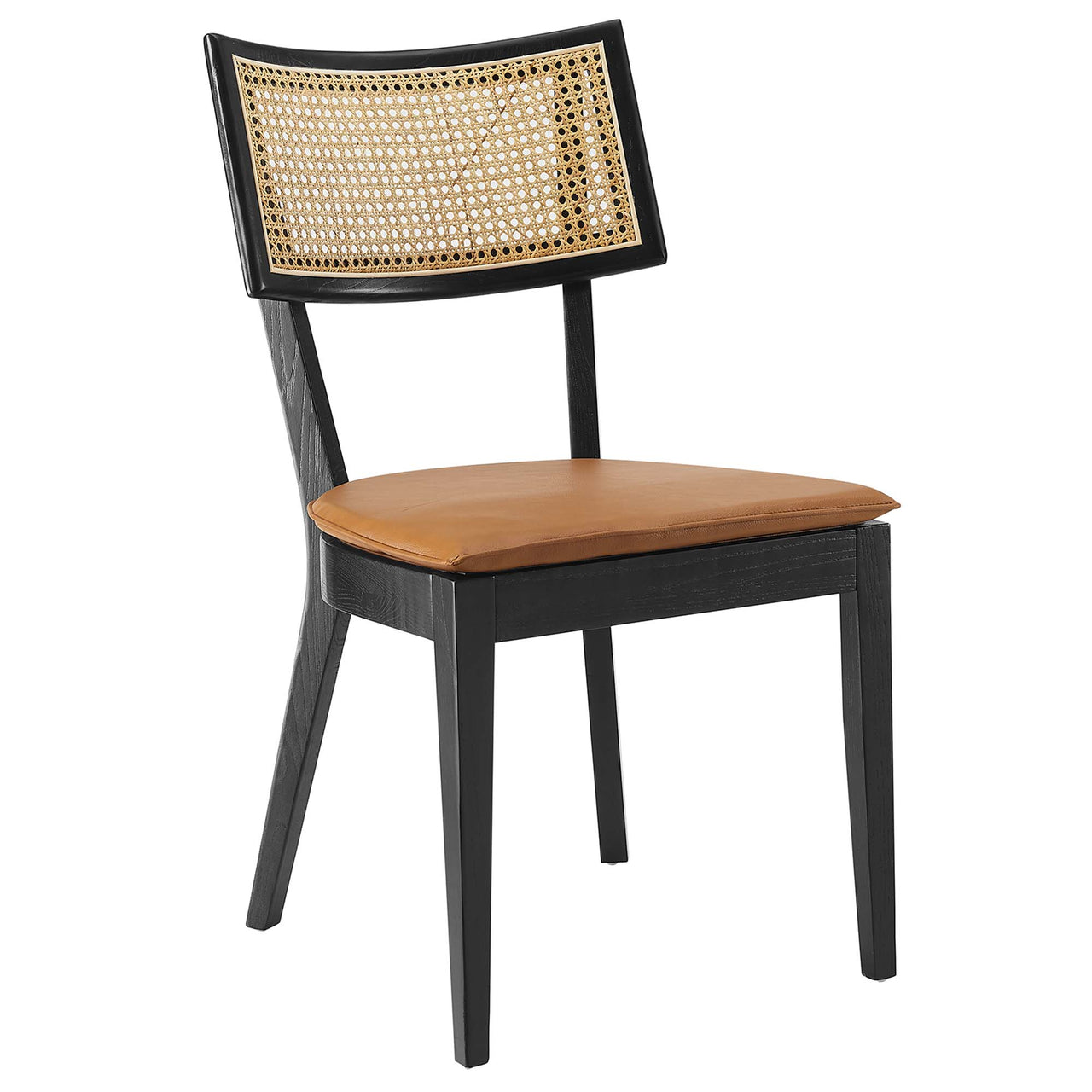 Carriselle Eco-Leather Dining Chair Set of 2, Black & Tan
