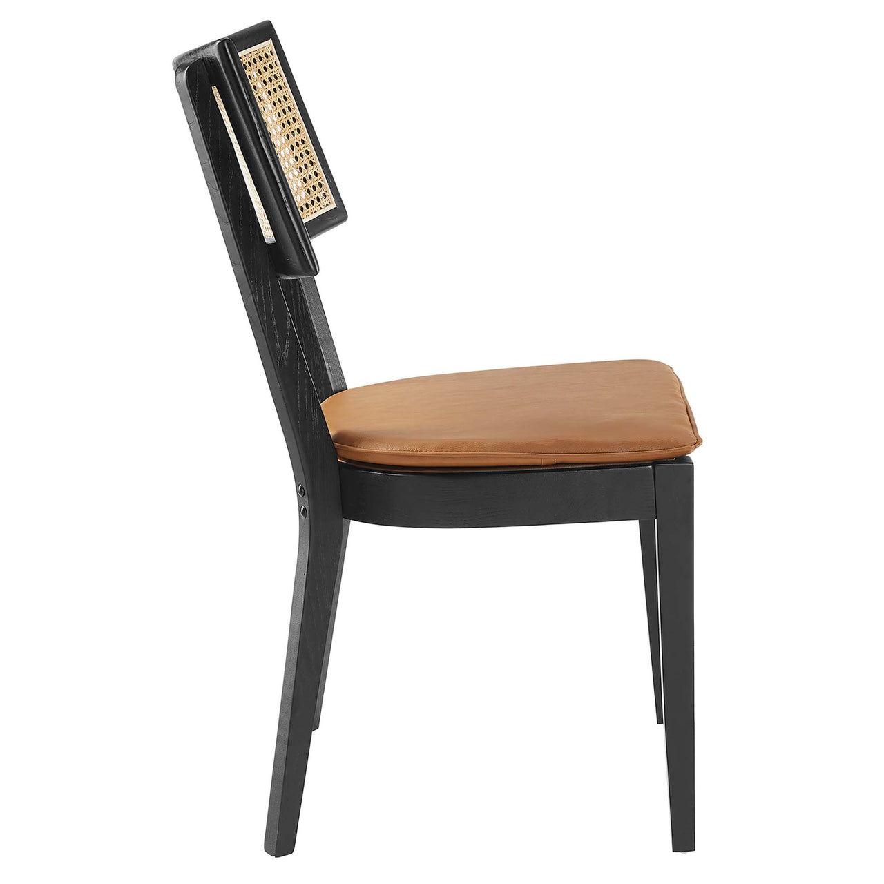 Carriselle Eco-Leather Dining Chair Set of 2, Black & Tan