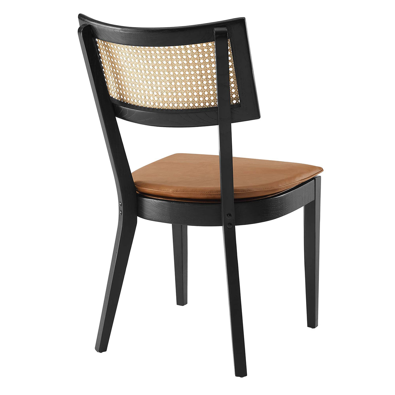 Carriselle Eco-Leather Dining Chair Set of 2, Black & Tan